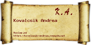 Kovalcsik Andrea névjegykártya
