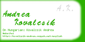 andrea kovalcsik business card